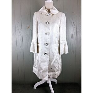 Pink Tartan Jacquard Jacket Womens 6 Metallic Avant Garde Chic Trench Couture